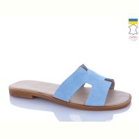 Купить Шлепанцы Garti 64 блакитний замш на obuv-plus.com.ua