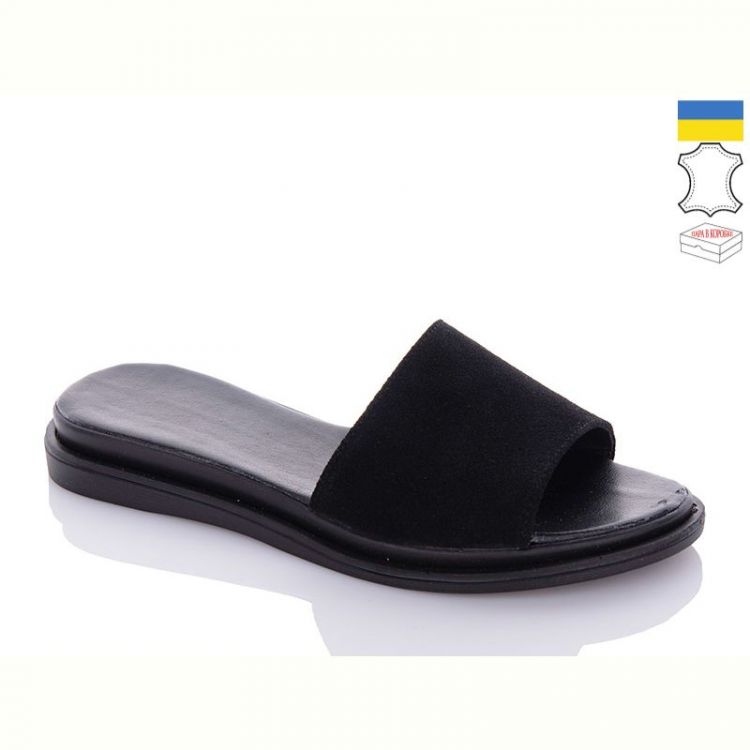 Купить Шлепанцы Garti 97 чорний замш на obuv-plus.com.ua