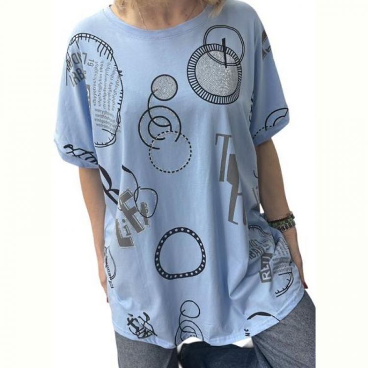 Купить Футболка Elena&Vika 26014 l.blue на obuv-plus.com.ua