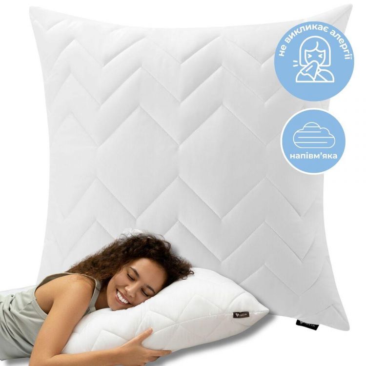 Купить Подушка NORDIC COMFORT IDEIA 60х60 см чехол стеганный антиаллергенное волокно белая на obuv-plus.com.ua