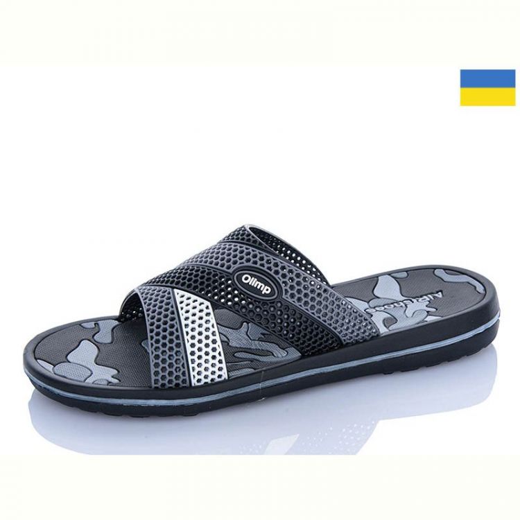 Купить Шлепанцы Olimp M203 чор-сірий на obuv-plus.com.ua
