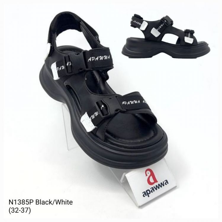 Купить Босоножки Apawwa ApB-N1385P black-white на obuv-plus.com.ua