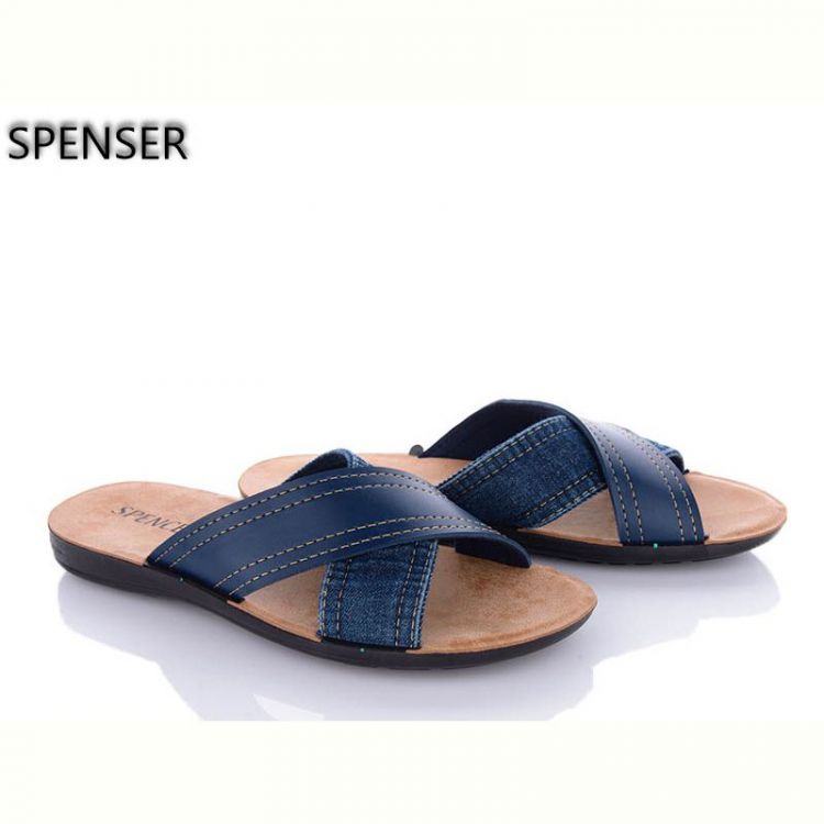 Купить Шлепанцы Spencer 3556 джинс на obuv-plus.com.ua