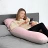 Купить Наволочка для П-подушки для беременных сна и отдыха 140х75х20 см с молнией пудра микрофибра на obuv-plus.com.ua