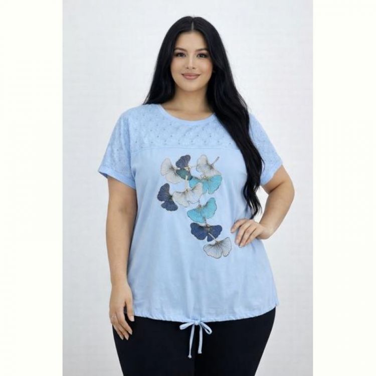 Купить Футболка Elena&Vika 26019 l.blue на obuv-plus.com.ua