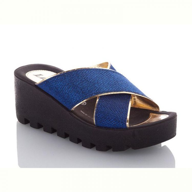 Купить Шлепанцы Demur W26-W777-19 blue-gold на obuv-plus.com.ua