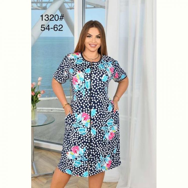 Купить Халат Anion 1320 white-l.blue на obuv-plus.com.ua