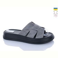 Купить Шлепанцы Sali 518 сірий з чор-п. на obuv-plus.com.ua
