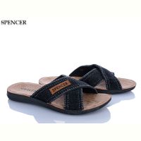 Купить Шлепанцы Spencer 0301 джинс чорний на obuv-plus.com.ua