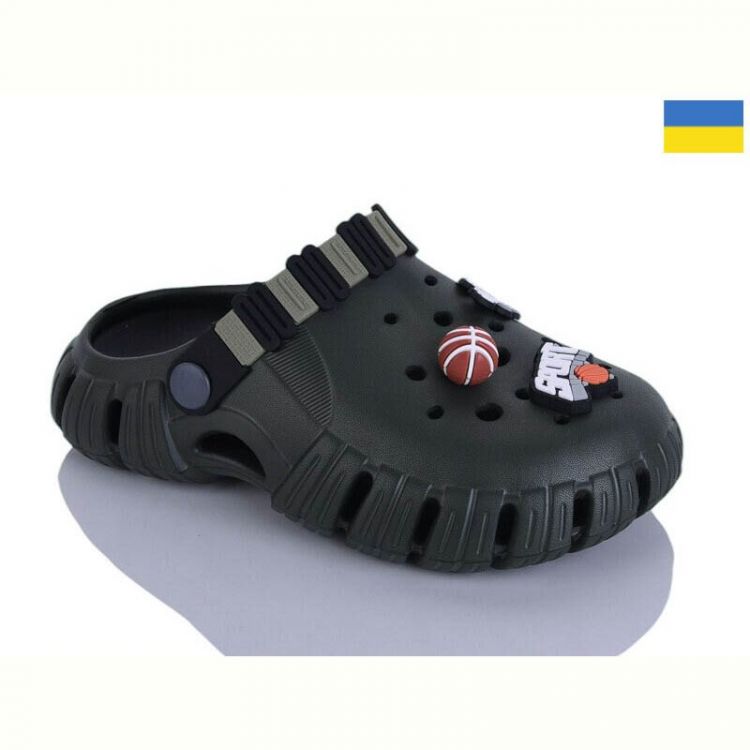 Купить Кроксы Demur 6012 хакі-чорн на obuv-plus.com.ua