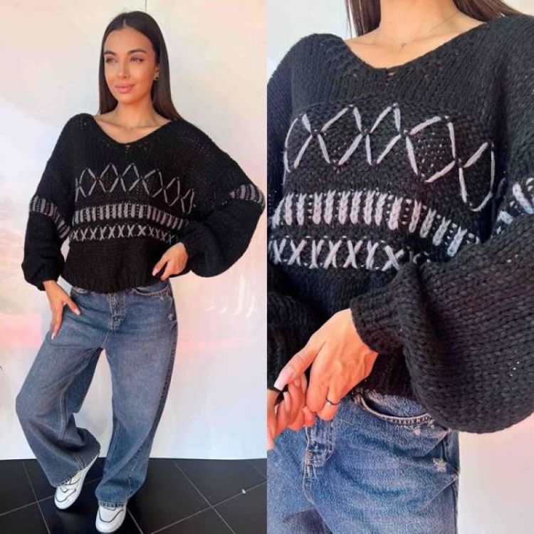 Купить Свитер i8denim Women TB97 black на obuv-plus.com.ua