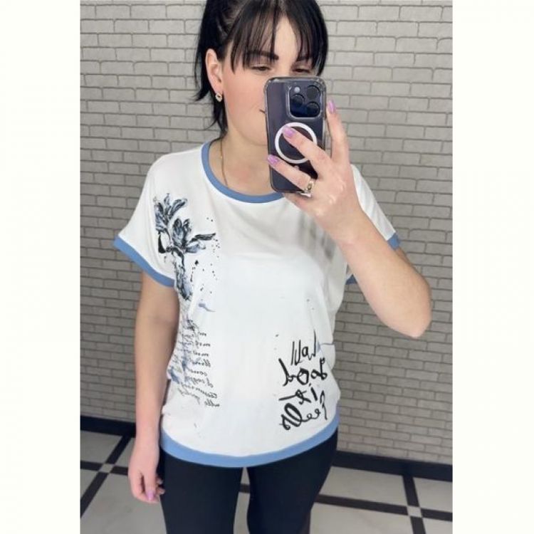 Купить Футболка LeVisha 25017 white-l.blue на obuv-plus.com.ua