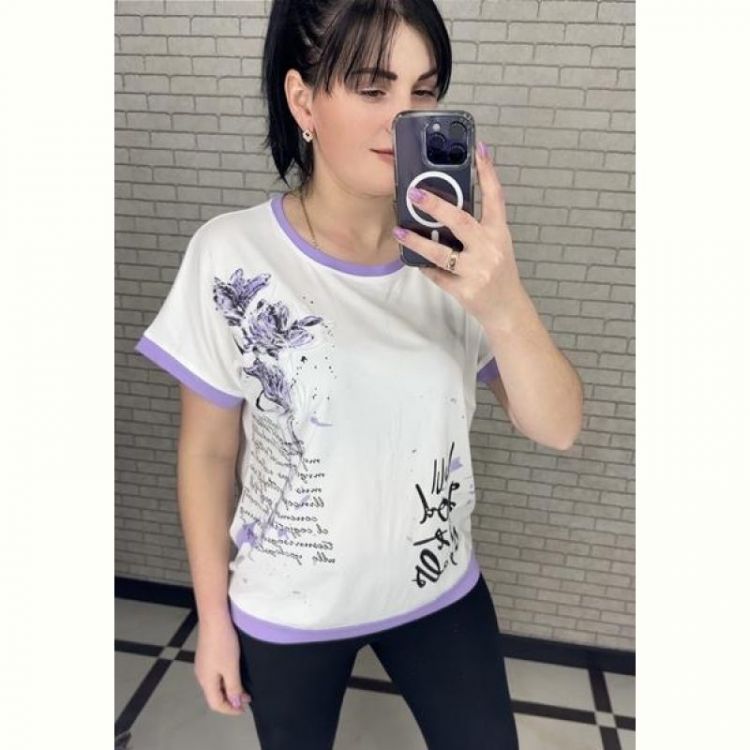 Купить Футболка LeVisha 25017 white-lilac на obuv-plus.com.ua