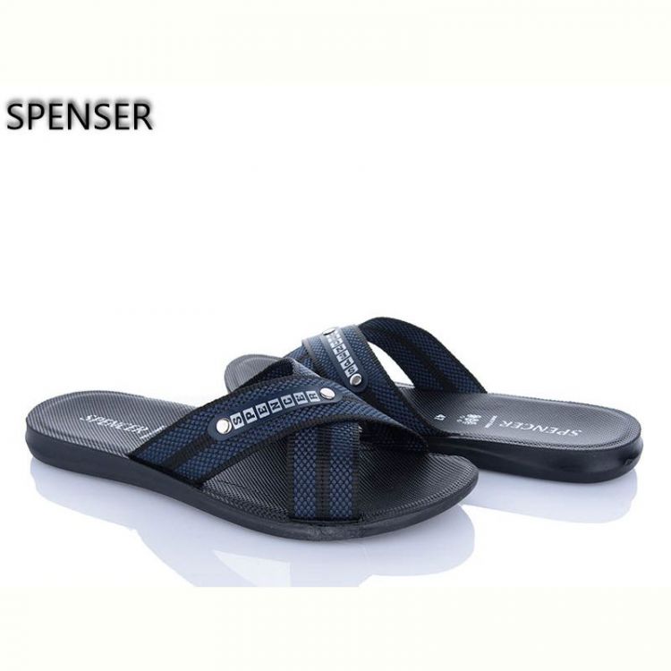 Купить Шлепанцы Spencer 0301Б синій-чорний батал на obuv-plus.com.ua