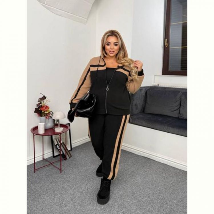 Купить Костюм спорт Seven Zikina 1347 black-beige на obuv-plus.com.ua
