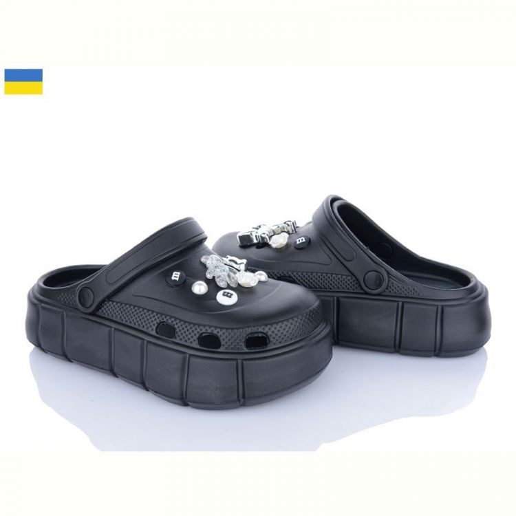 Купить Кроксы Golden Lion 152-2-6 песик чорний на obuv-plus.com.ua
