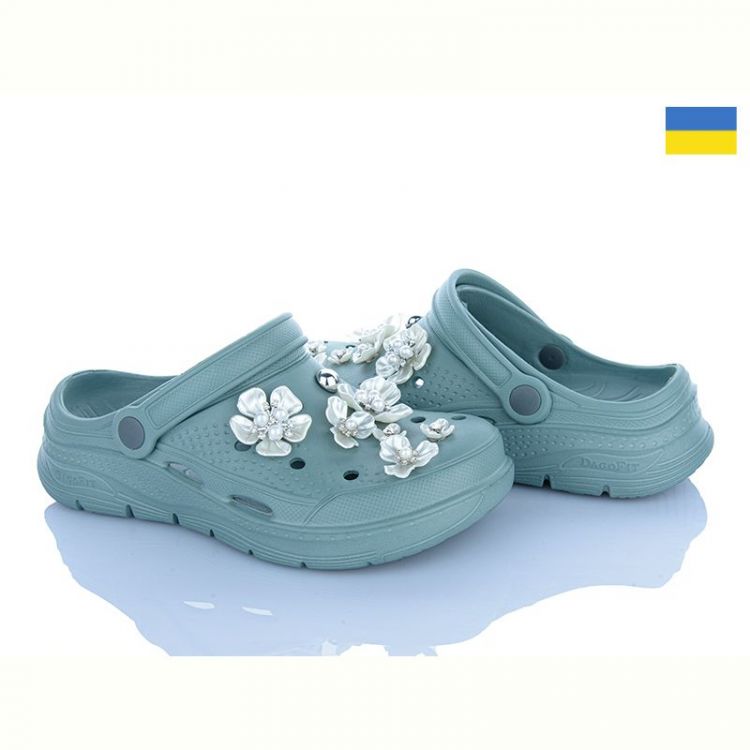 Купить Кроксы Golden Lion 414 грін-грей на obuv-plus.com.ua