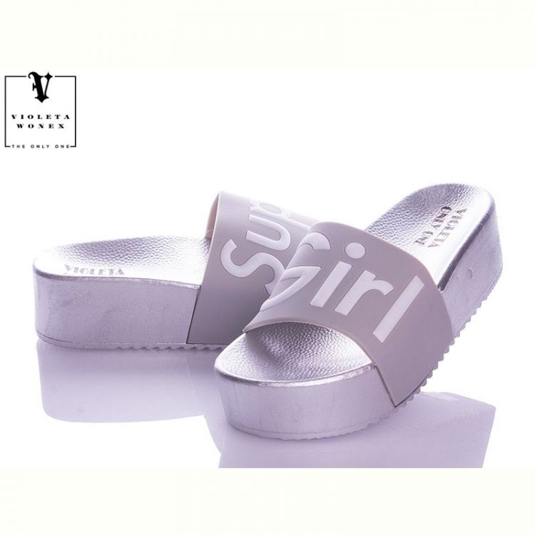 Купить Шлепанцы Violeta 8-306 silver на obuv-plus.com.ua