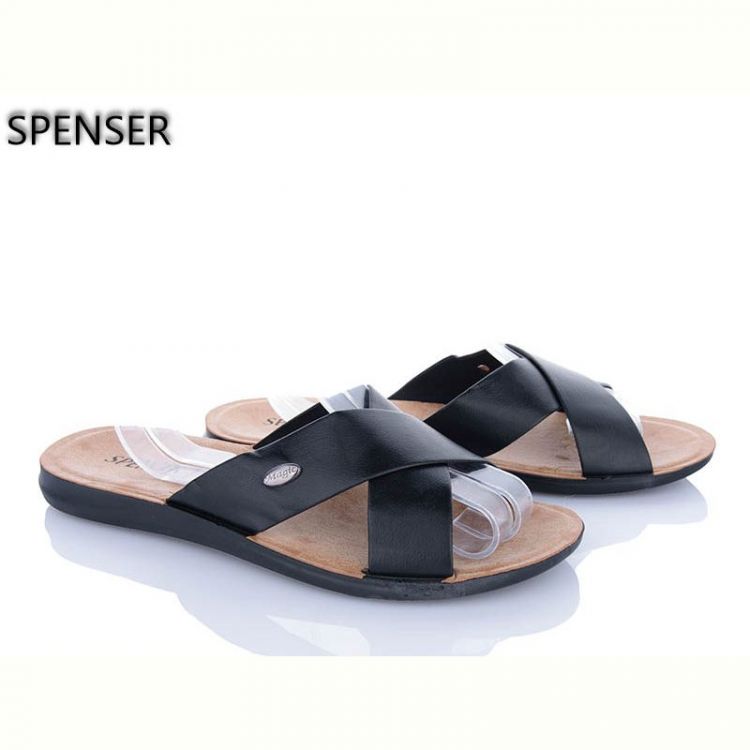 Купить Шлепанцы Spencer 0301Б чорний к-з батал на obuv-plus.com.ua