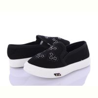 Купить Слипоны Demur 2850-001 серце чорний на obuv-plus.com.ua