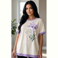 Купить Футболка LeVisha 25021 white-lilac на obuv-plus.com.ua