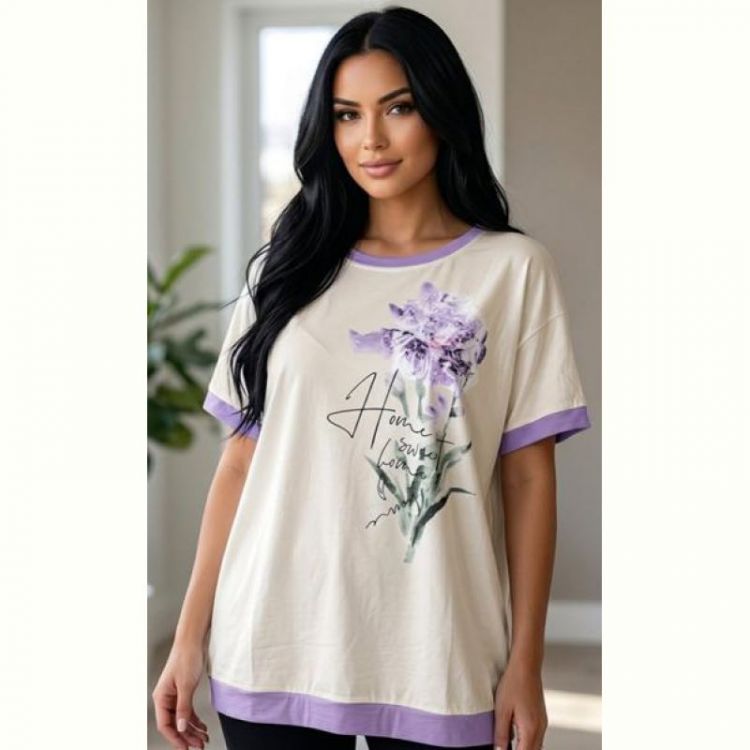 Купить Футболка LeVisha 25021 white-lilac на obuv-plus.com.ua