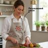 Купить Фартук для кухни IDEIA с вышивкой и карманом, з защитой от пятен, хлопок, для женщин и мужчин серый на obuv-plus.com.ua