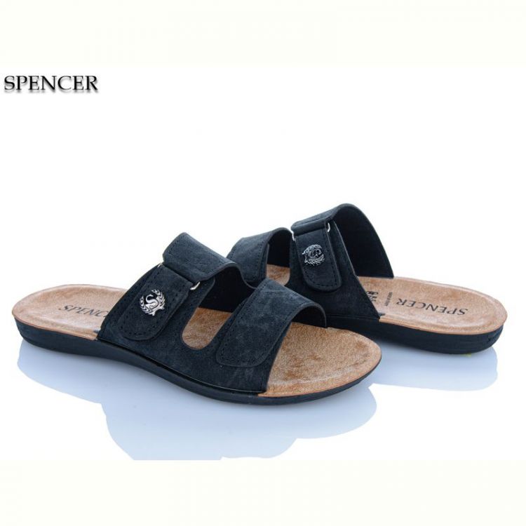 Купить Шлепанцы Spencer 2404 нубук-чорний на obuv-plus.com.ua