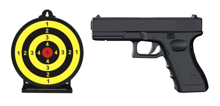 Купить C1-7 Пістолет GLOCK G17 Vigor метал + мішень 6.5 дюймів+ кулі 0.12г 1000шт на obuv-plus.com.ua