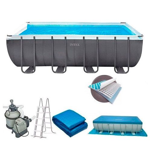 Купить Intex 26356 каркасний басейн Ultra Frame Pool, 549 х 274 х 132 см (5 700 л/год, драбина, тент, підстилка) на obuv-plus.com.ua