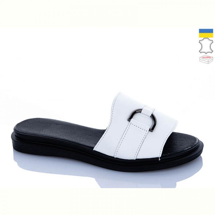 Купить Шлепанцы Sali 15 білий чор-п. на obuv-plus.com.ua