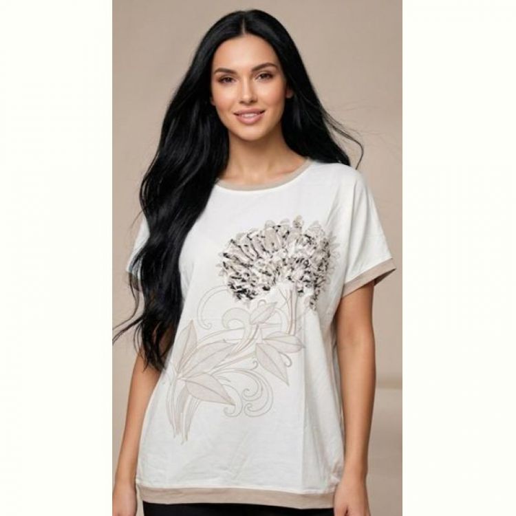 Купить Футболка LeVisha 25022 white-beige на obuv-plus.com.ua