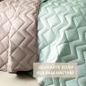 Купить Покрывало 220х240 см IDEIA стеганое двухстороннее качественная стежка микрофибра мята серое на кровать, диван на obuv-plus.com.ua