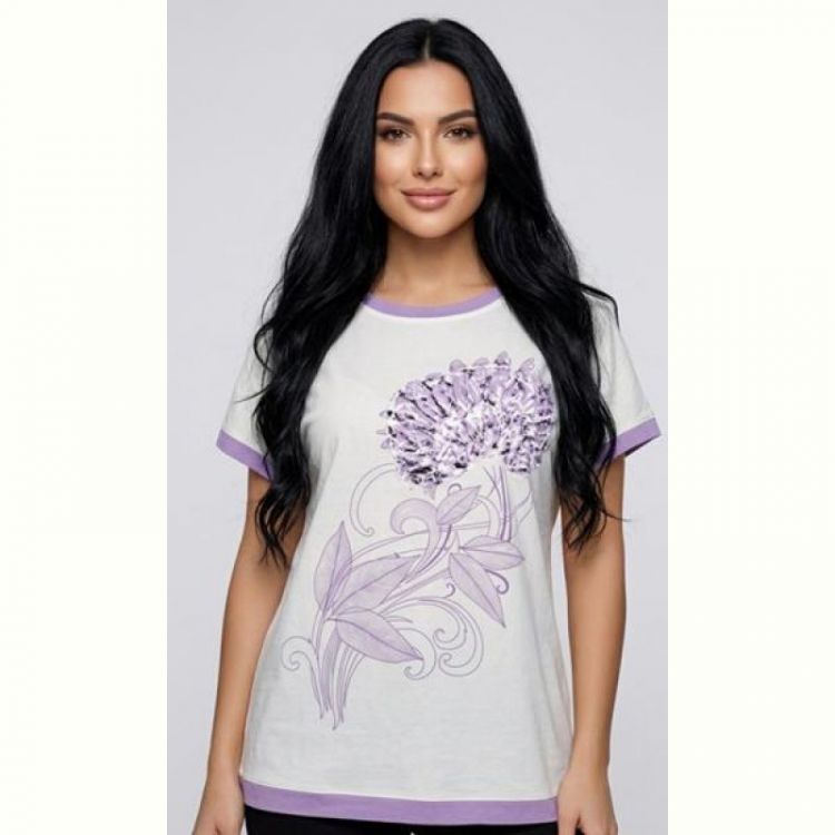 Купить Футболка LeVisha 25022 white-lilac на obuv-plus.com.ua