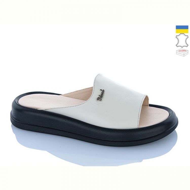 Купить Шлепанцы Sali 504 бежевий к чор-п. на obuv-plus.com.ua