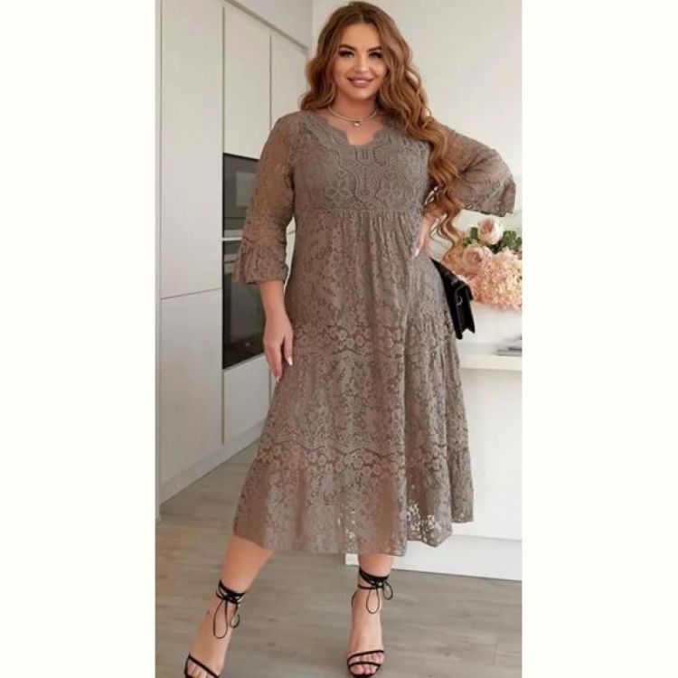 Купить Платье Romeo life RL1035 l.brown на obuv-plus.com.ua