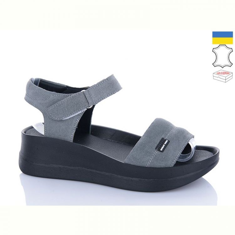 Купить Босоножки Sali 1708-2 т.сірий з чор-п. на obuv-plus.com.ua