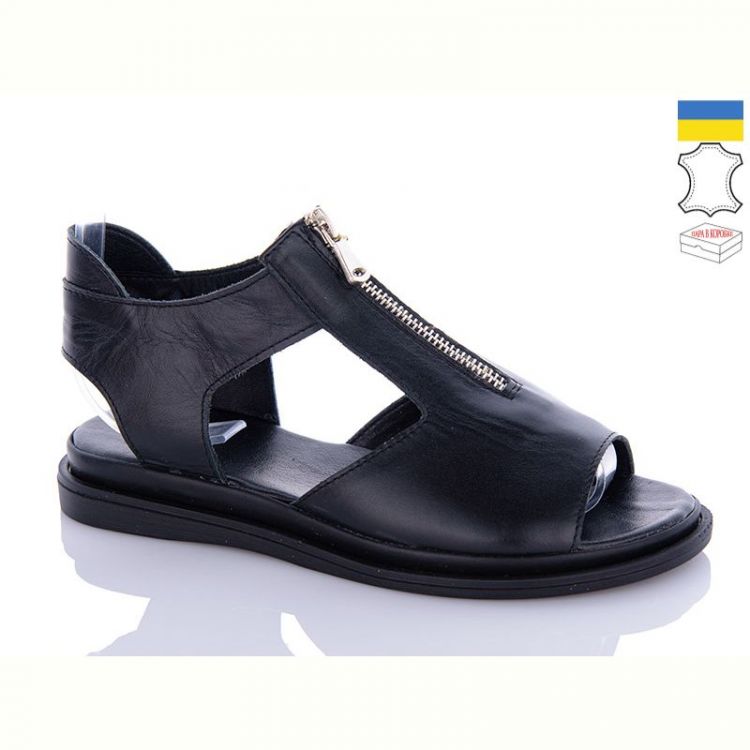 Купить Босоножки Garti 0127 чорна шкіра на obuv-plus.com.ua