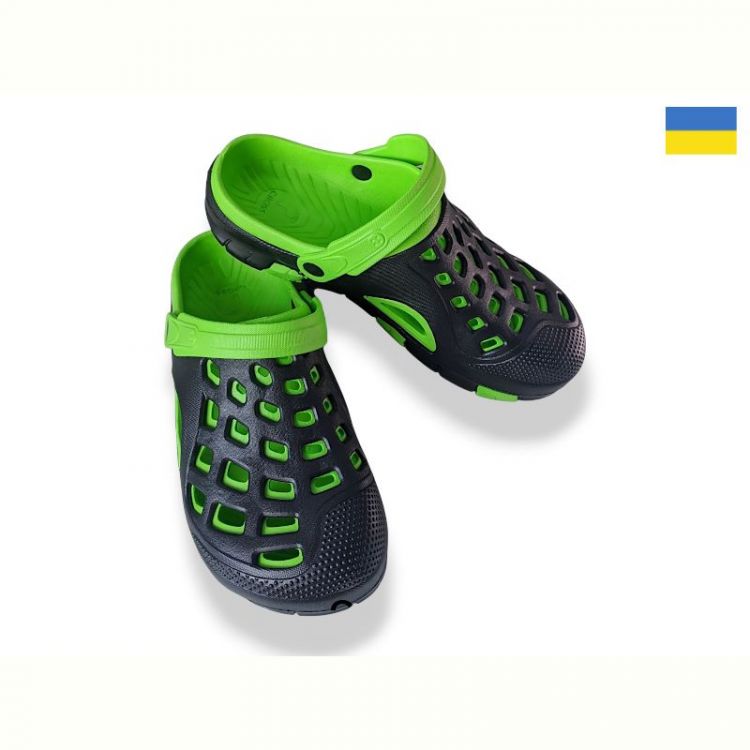 Купить Кроксы Cross 308 чор-зелений на obuv-plus.com.ua