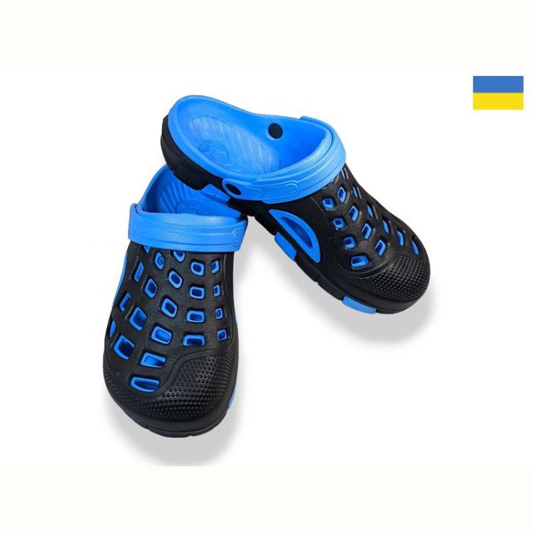 Купить Кроксы Cross 308 чор-блакитний на obuv-plus.com.ua