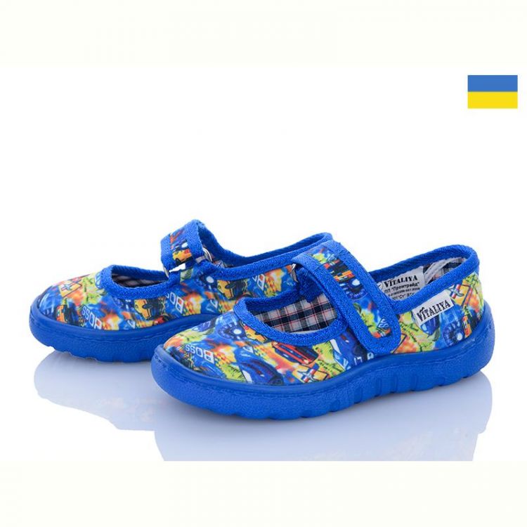 Купить Тапочки Vitaliya V1-37 машинки синій на obuv-plus.com.ua