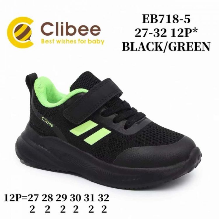Купить Кроссовки Clibee ApB-EB718-5 black-green на obuv-plus.com.ua