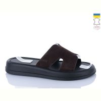 Купить Шлепанцы Sali 505-25 коричневий з чор-п. на obuv-plus.com.ua