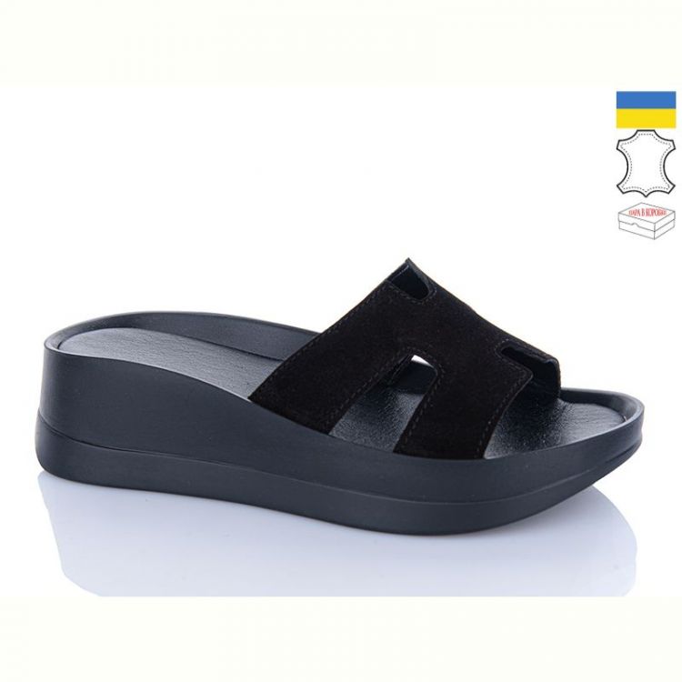 Купить Шлепанцы Garti 0094 чорний замш на obuv-plus.com.ua