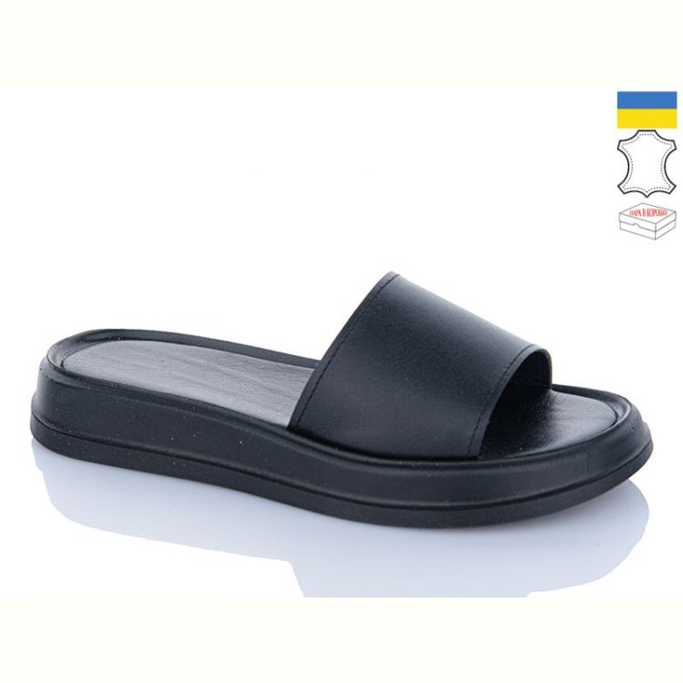 Купить Шлепанцы Garti 0197 чорний шкіра на obuv-plus.com.ua