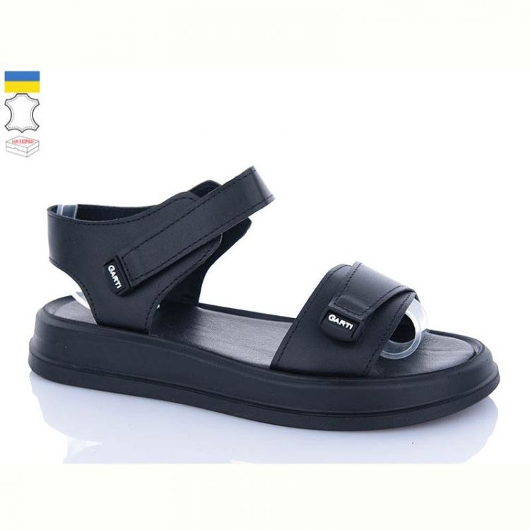 Купить Босоножки Garti 0136 чорна шкіра на obuv-plus.com.ua