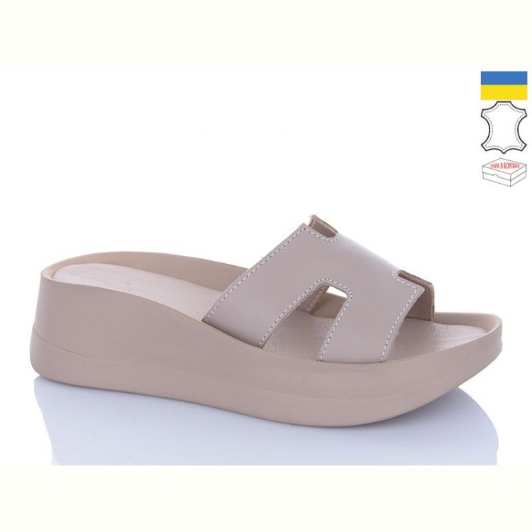 Купить Шлепанцы Garti 0094 беж шкіра на obuv-plus.com.ua