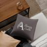 Купить Подушка 45x45 см с вышивкой на заказ, логотип вашей компании, слоган, памятная фраза или инициалы шоколад на obuv-plus.com.ua