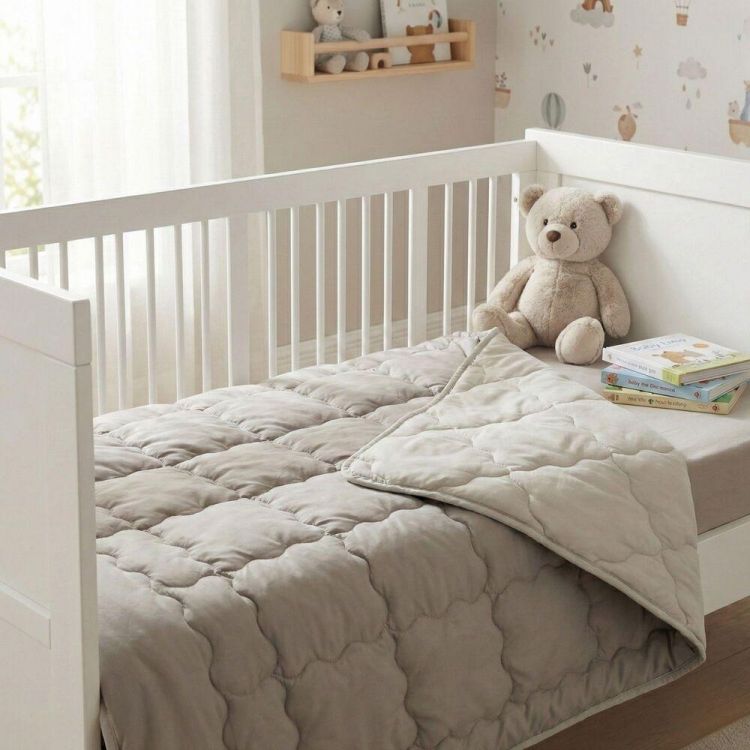 Купить Одеяло детское 100х135 см Woolly PAPAELLA шерстяное зимнее в кроватку для детей, шерсть, теплое серое на obuv-plus.com.ua