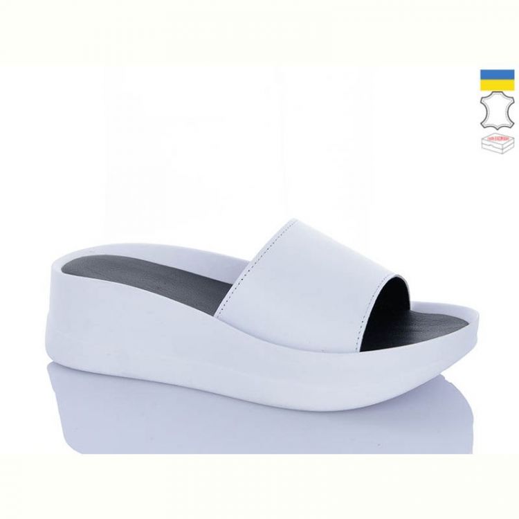 Купить Шлепанцы Garti 0133 білий шкіра на obuv-plus.com.ua